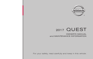 2017 Nissan QUEST Owner Manual